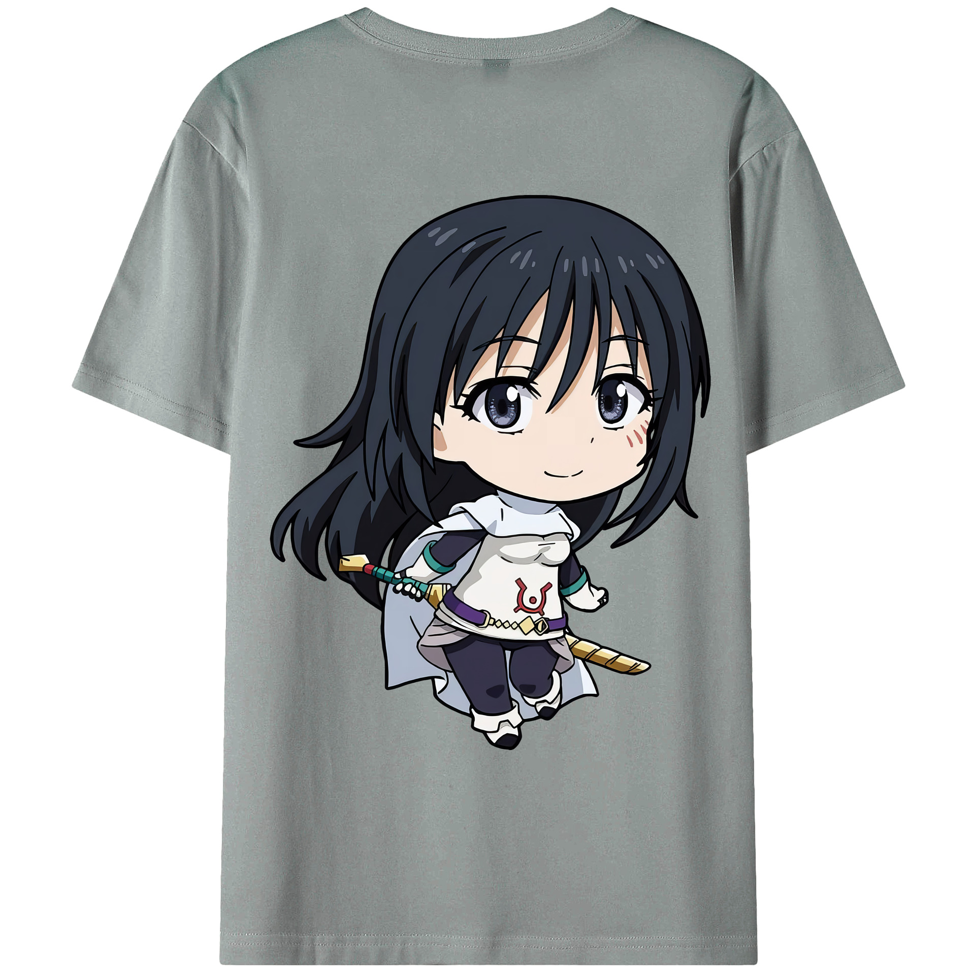 （画像用） 転スラ Regarding Reincarnated to Slime 綿100％ メンズ半袖Tシャツ（バックプリント） 通気性
